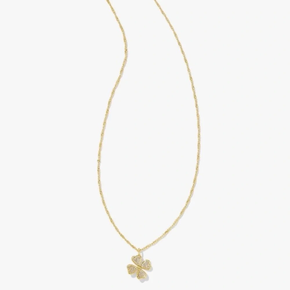 Kendra Scott Gold Four-Leaf Clover Pendant Necklace - Picture 2 of 2